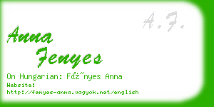 anna fenyes business card